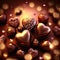 Heart Chocolat Shaped background on valentine`s day