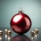 In heart of Christmas celebration, a vibrant red ornament resembling a glistening ball embellishes evergreen tree