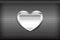 Heart on Chrome black and grey background texture