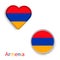 Heart and circle symbols with Armenia flag