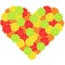Heart from citrus slice background