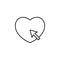 heart click with mouse arrow pointer icon. Element of Valentine\\\'s Day icon for mobile concept and web apps. Detailed heart click