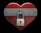 Heart is closed to lock isolated