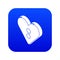 Heart clothes button icon blue vector