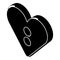 Heart clothes button icon, simple style