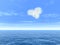 Heart cloud over sea