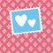 Heart clouds on a pink floral background