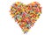 heart from color smarties isolated