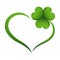 Heart with colorful clover leaf, shamrock, logo, icon. St. Patrick\\\'s day illustration vector