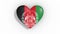 Heart in colors flag of Afghanistan pulses, loop