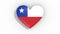 Heart in colors of flag of Chile pulses, loop