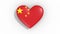 Heart in colors of flag of China pulses, loop