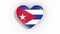 Heart in colors of flag of Cuba pulses, loop