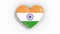 Heart in colors flag of India pulses, loop