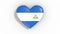 Heart in colors of flag of Nicaragua pulses, loop