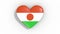 Heart in colors flag of Niger pulses, loop