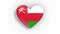 Heart in colors of flag of Oman pulses, loop