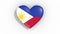 Heart in colors flag of Philippines pulses, loop