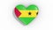 Heart in colors flag of Sao Tome and Principe loop