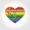 Heart in the colors of LGBT gender symbols