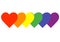 Heart in the colors of the rainbow flag of sexual minorities