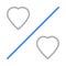 Heart colour line vector  icon