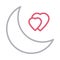 Heart colour line vector  icon