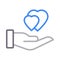 Heart colour line vector  icon