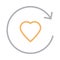 Heart colour line vector  icon