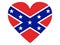 Heart Confederate Flag of USA State of Mississippi