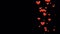 Heart confetti flow animation with alpha channel.Heart beat pattern social love icon