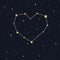 Heart constellation on starry sky