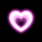 Heart contour neon or pink glow radiant effect of love with space for Valentines day. Decorative holiday design, night of romance