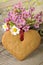 Heart cookie and flowers