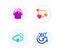 Heart, Cooking hat and Rainy weather icons set. 360 degrees sign. Love rating, Chef, Rain. Full rotation. Vector