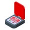 Heart cpr icon isometric vector. Defibrillator aed