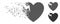 Heart Crack Disappearing Pixel Halftone Icon
