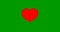 Heart crack green background The heart darkens blackens and splits into two part