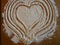 Heart created with flour