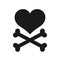 Heart cross bone logo icon pirate vector illustration