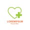 Heart with cross. Medical logo. Icon design template elements. Pharmacy, health care center, diagnostics services.