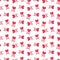 Heart and crossbones seamless pattern