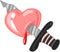 heart with a dagger, Creepy Valentine clipart, Spooky Valentine, Pastel Goth digital stickers, Alternative Valentine day