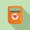 Heart defibrillator icon flat vector. Patient cardiac attack