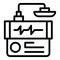 Heart defibrillator icon, outline style