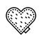 heart denim line icon vector illustration