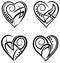 Heart design tattoo set