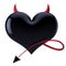 Heart devil evil love abstract demon lover concept black red
