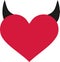 Heart with devil horns