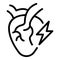 Heart disease icon outline vector. Cardiac surgery